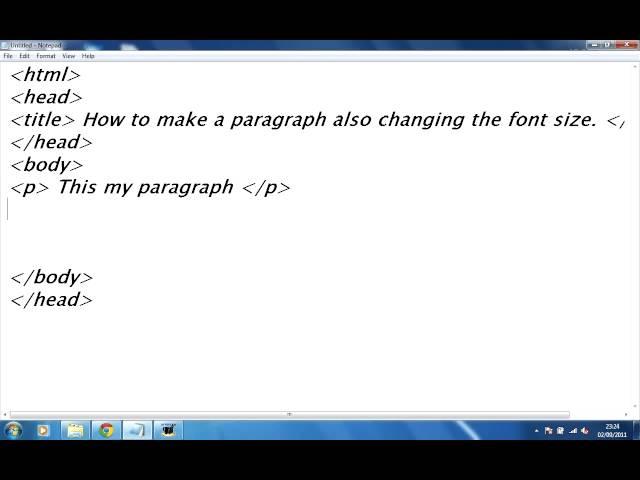 HTML - Paragraph and Font Size