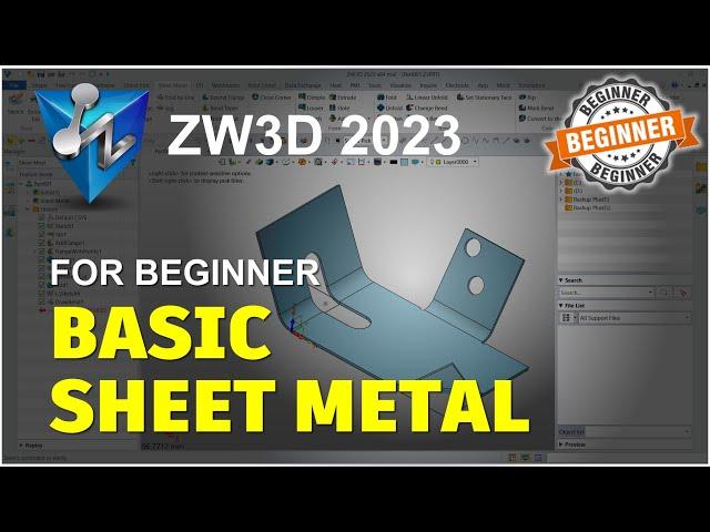 ZW3D 2023 Basic Sheet Metal Tutorial For Beginner