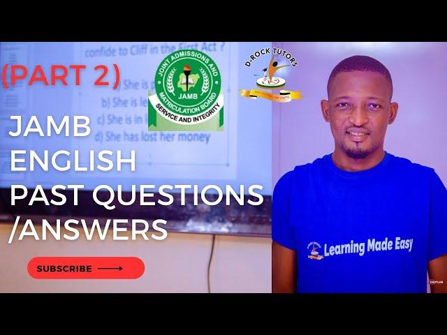 JAMB & POST UTME ENGLISH LANGUAGE CBT POSSIBLE QUESTIONS (PART 2)