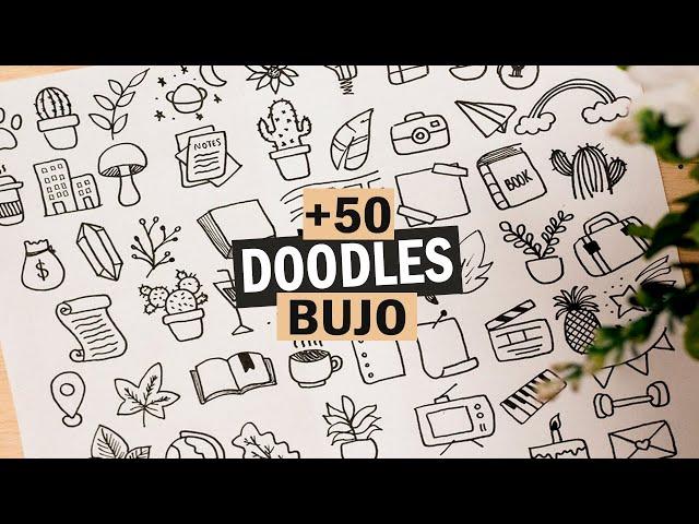 +50 DOODLES PARA BULLET JOURNAL | ÍCONOS FÁCILES para bujo.