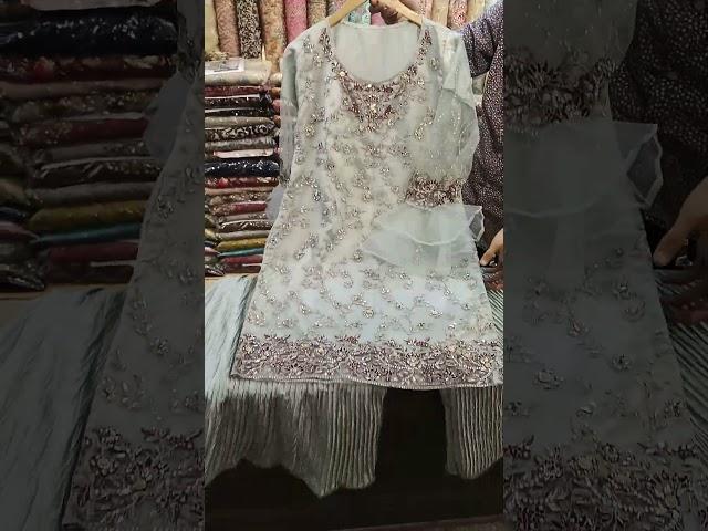 Crush Sharara with Handwork Shirt  Al Madina Silk  03015019477  Stiched Dress Gotta Work Suit's