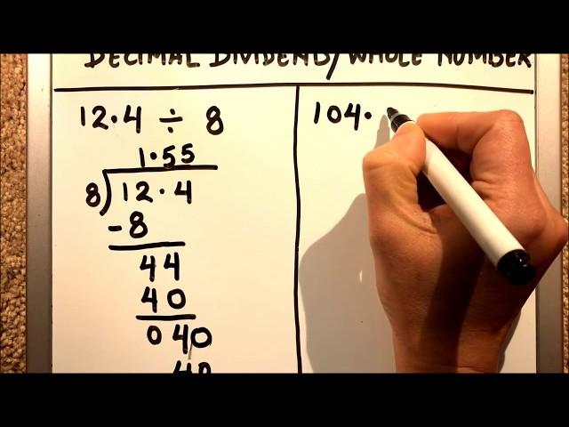 How to divide decimals with whole numbers / dividing decimals with whole numbers