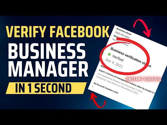 Verify Facebook Business Manager in 1 Second | Instant Verified (New Method)