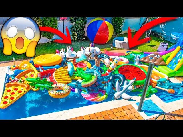 LLENAMOS LA PISCINA DE TODOS LOS HINCHABLES !! MUY ÉPICO !! Makiman