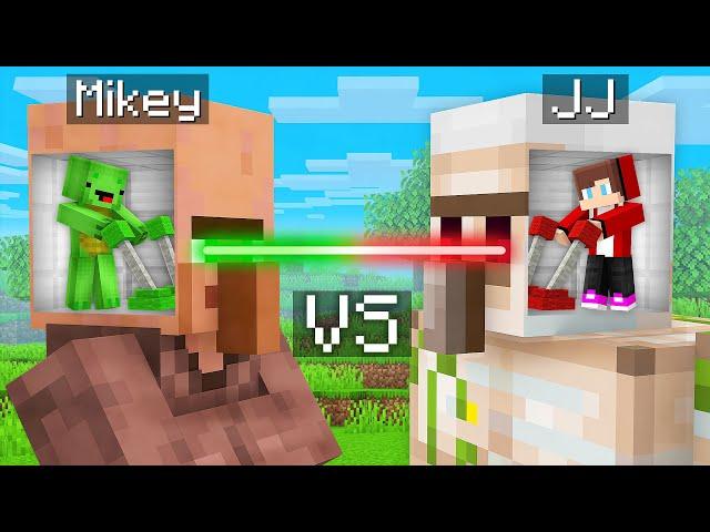 Mikey and JJ Control Villager vs Golem MIND Survival Battle in Minecraft (Maizen)