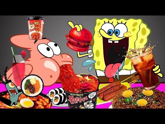 SPONGEBOB Vs Patrick MUKBANG ANIMATION COMPLETE EDITION | SLIME CAT