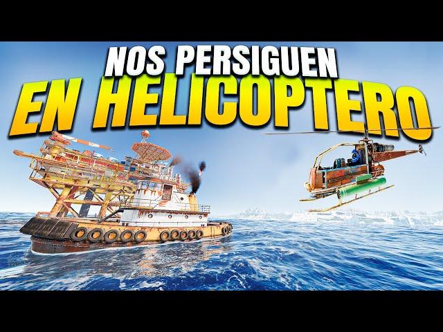Nos PERSIGUEN con un HELICOPTERO de COMBATE - RUST - Gameplay español