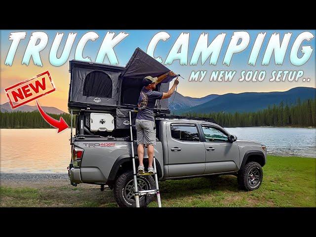 BEST Truck Camping Setup! My NEW Solo Truck Bed Camper Build (IT'S AWESOME)