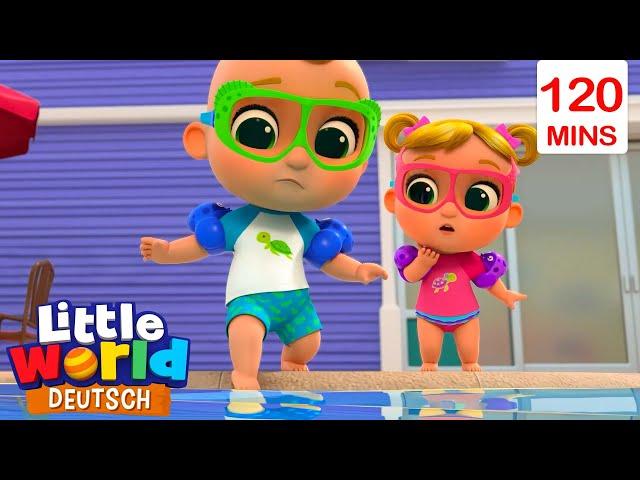 Niko und Nina lernen schwimmen | Kinderlieder für Kleinkinder | Little World Deutsch