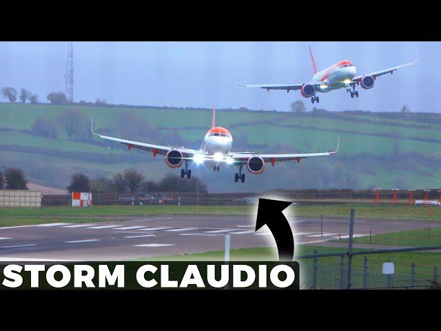 INCREDIBLE Crosswind Landing during STORM CLAUDIO | easyJet A321neo | Bristol Airport