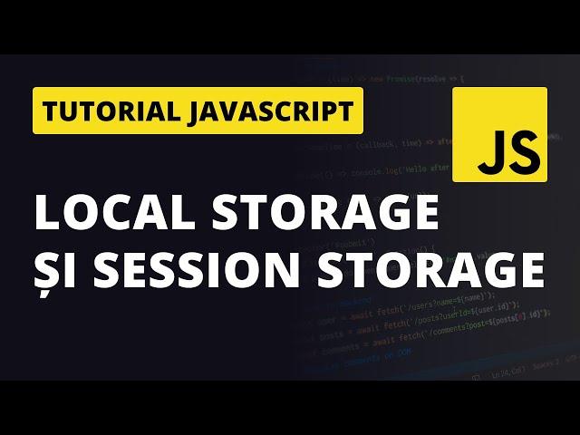 localStorage si sessionStorage in JavaScript | Web Storage API