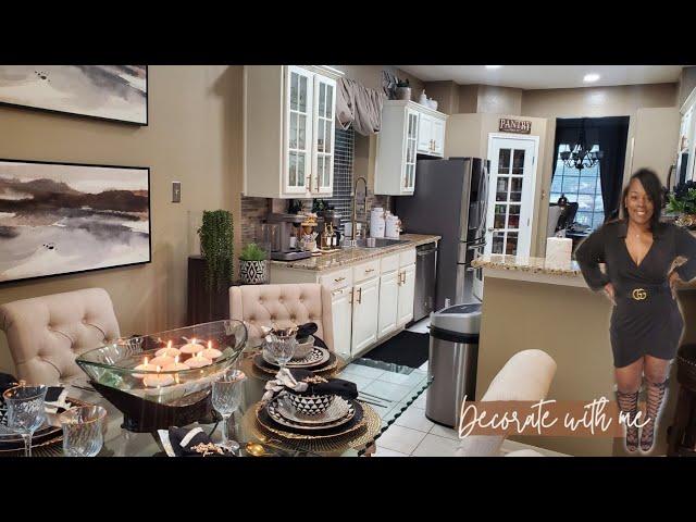 2023 KITCHEN TOUR KITCHEN[DECORATE WITH ME]Kitchen Decorating Ideas[Black White& Gold Decor Styling