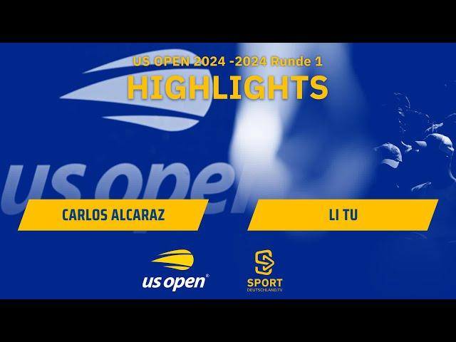 Carlos Alcaraz vs. Li Tu | Highlights - Runde 1 im Herren Einzel, US Open 2024 | SDTV Tennis