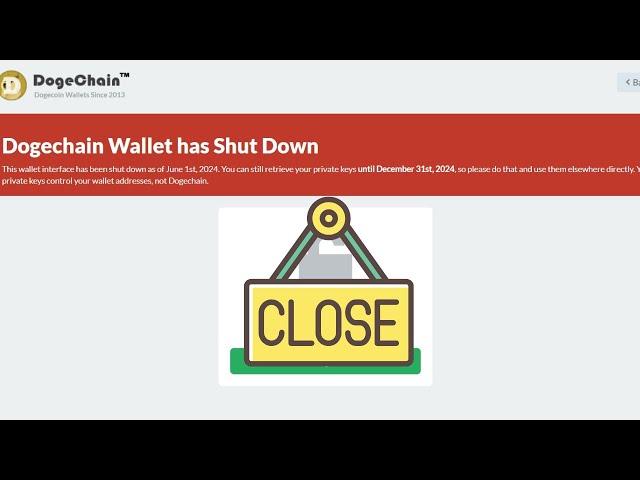 dogechain wallet shutdown