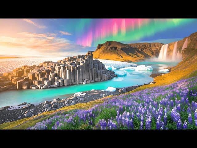 ICELAND NATURE in 4K UHD Drone Film + Relaxing Piano Music for Stress Relief, Sleep, Spa, Yoga, Cafe