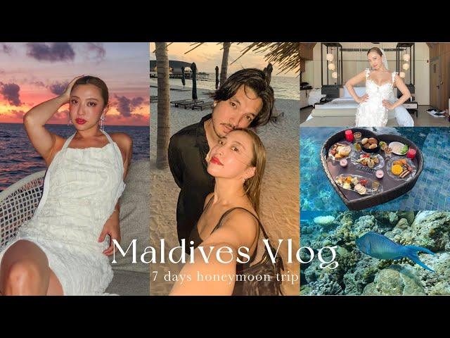 【モルディブvlog】新婚旅行で大充実の7日間モルディブ旅️ シュノーケル/ルームツアー/バー