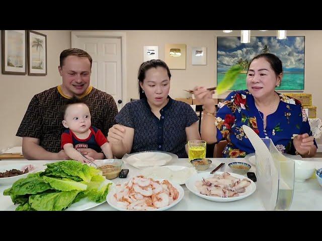 Vlog 2749 ll GỎI CUỐN TÔM THỊT VÀ NƯỚC CHẤM SIÊU BÉO CỦA NGỌC | HOYER FAMILY CUỘC SỐNG MỸ