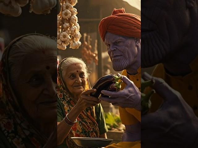 What If Thanos Retired to Sell Eggplants in India? #Thanos #marvel  #funny  #AIshorts #AIGenerated