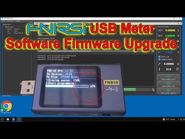 How to Frimware Upgrade Fnirsi USB Tester Meters FNB58 FNB48S FNB48 software update