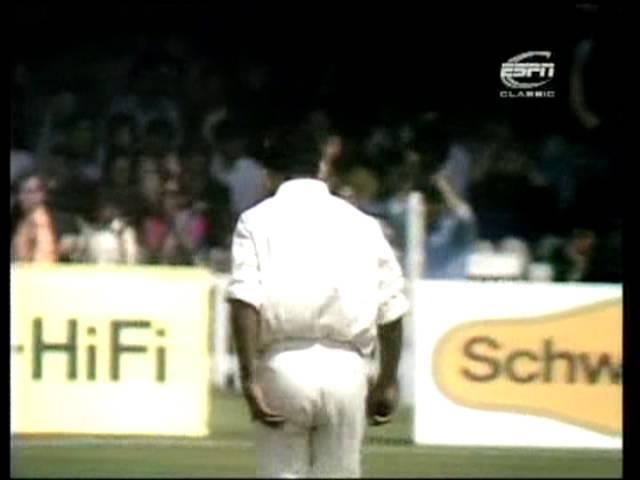 Tony Greig , trapped LBW by Abid Ali 1975 World Cup