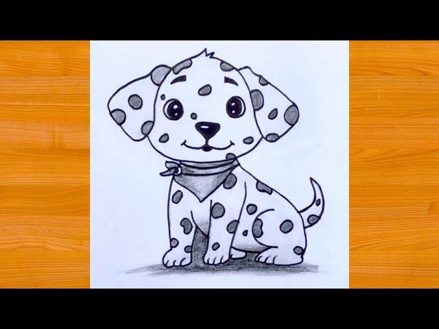 رسم سهل/رسم كلب لطيف/رسم كلب خطوة بخطوة/تعليم الرسم بالرصاص/Easy drawing