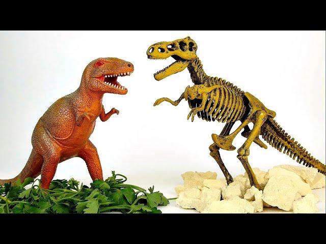 Динозавр T-REX - Играем в археологов. Развивающие видео для деток