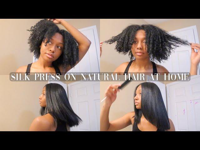 HOW TO: SILK PRESS TYPE 4 NATURAL HAIR AT HOME | CURLY TO STRAIGHT | NO FRIZZ