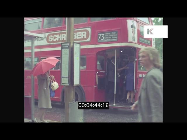 1970s London Street, Bus Stop, Rain, HD from 35mm | Kinolibrary