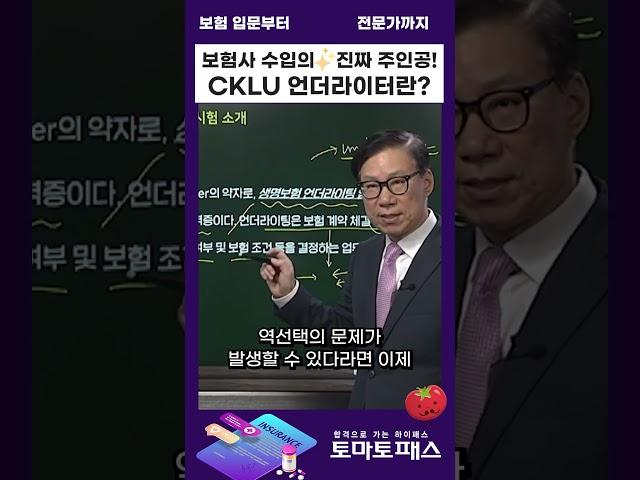 보험사는 왜 CKLU를 주목할까? 언더라이터란 이런 직업! #CKLU #보험자격증# 토마토패스