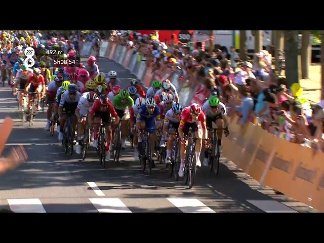 Elia Viviani gets his first win at the Tour de France