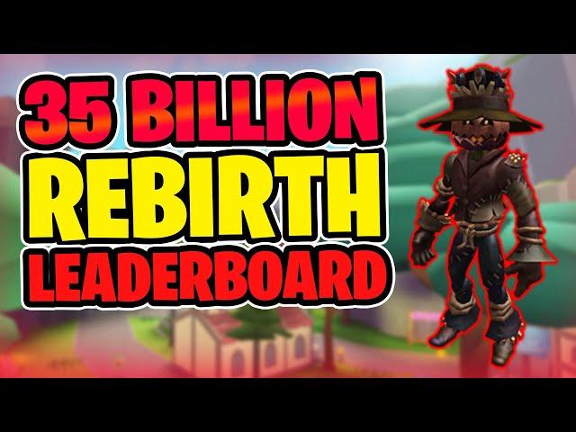 LEVEL 35 BILLION REBIRTH! | LEADERBOARD #3 | Giant Simulator