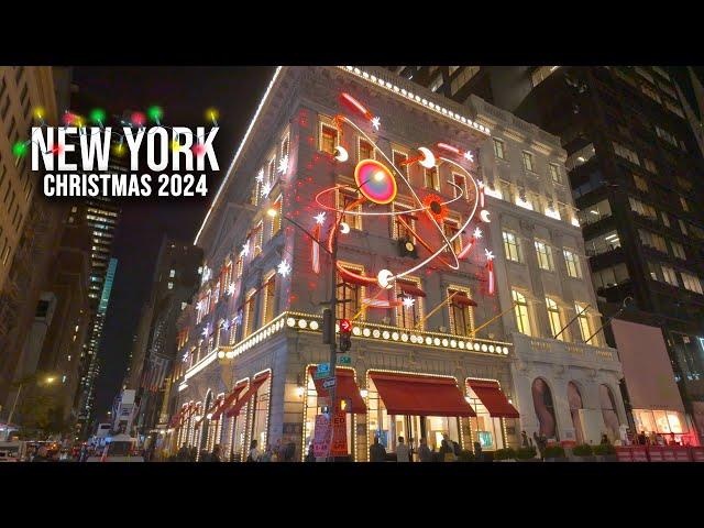 NYC Christmas Walk 2024  Cartier 5th Avenue NYC Holiday Light Show, Rockefeller Center