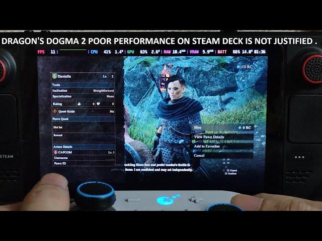 Steam Deck Dragon's Dogma 2 Gameplay Steam OS | Poor Performance Not Justified | Rip Optimization