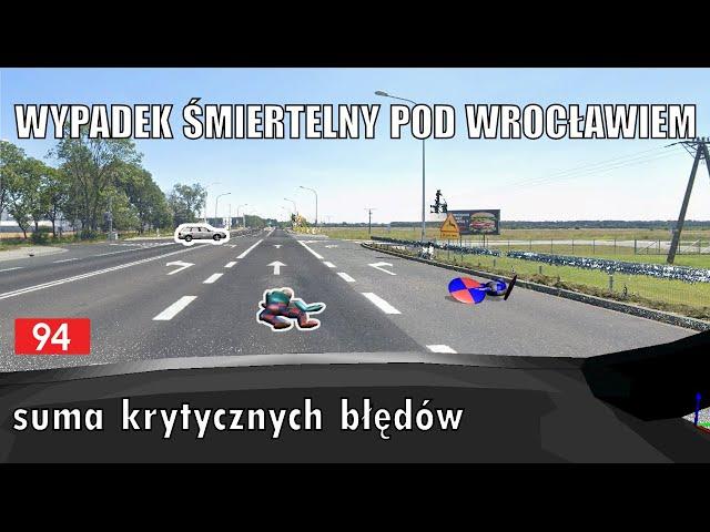 Wypadek motocyklistki pod Wrocławiem na drodze DK94 - rekonstrukcja.