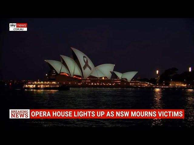 Sydney Opera House lit up in memory of Bondi victims