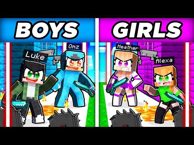 BOYS vs GIRLS SECURITY HOUSE in Minecraft!