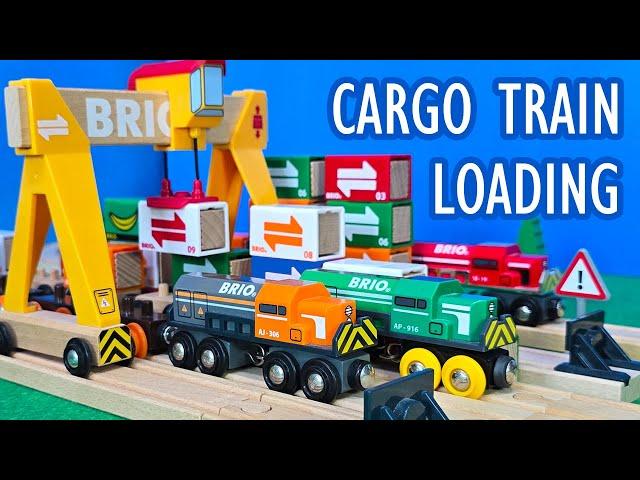 BRIO Wooden Trains Cargo Train Loading Yard