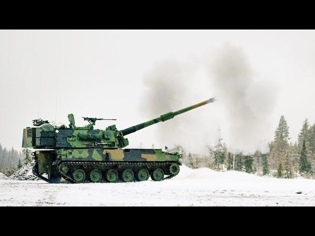 Norwegian Army K9 VIDAR Self-Propelled Howitzer in Action