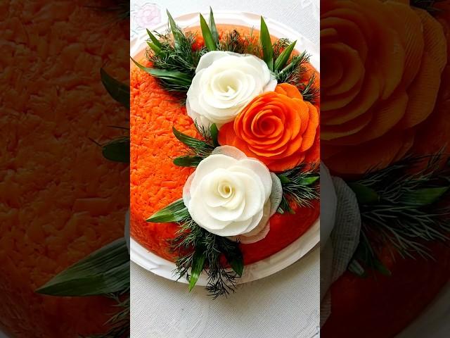 Идея украшения для блюд из овощей #food #еда#нарезкаизовощей #карвингизовощей #цветыизовощей