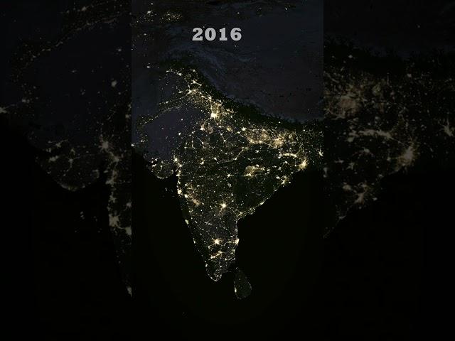 India's Night Transformation: 2012 to 2016 #nasa #map #india