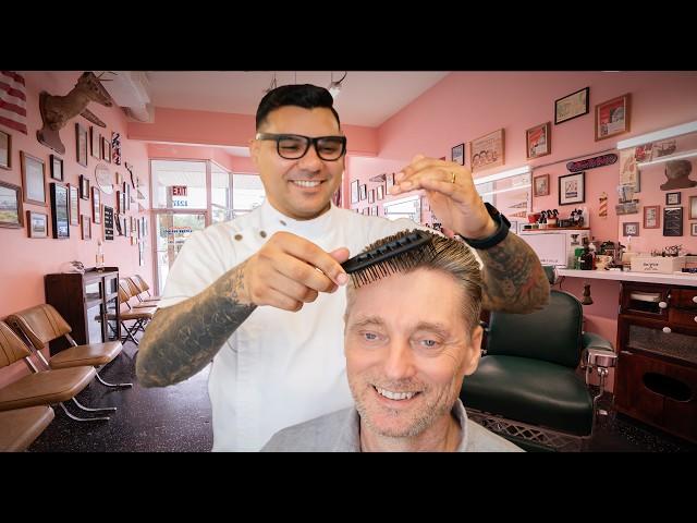  Relaxing Haircut At Super Cozy Local Orlando Pink Barbershop | Eleanor’s Barber Shop