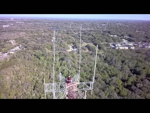 Drone Inspects Swaying 390' Cell Tower - Tampa FL