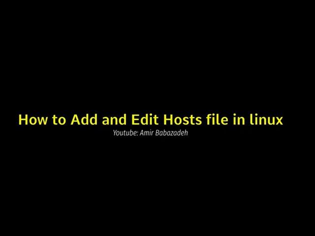 how to add and edit hosts file in linux