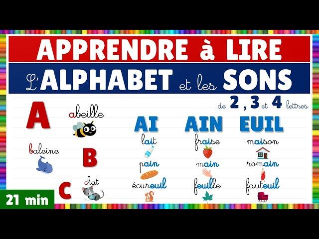 Learn to read the alphabet and sounds in French  || French vocabulary || French reading exercises