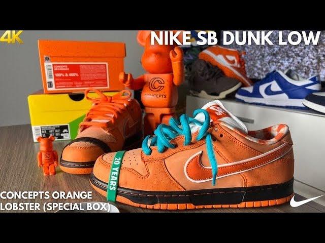 Nike SB Dunk Low Concepts Orange Lobster Special Box On Feet Review