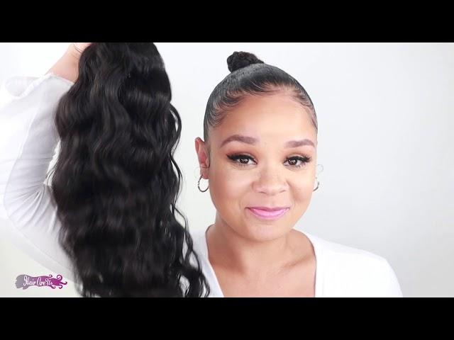 Quick & Easy drawstring Wavy Ponytail Transformation