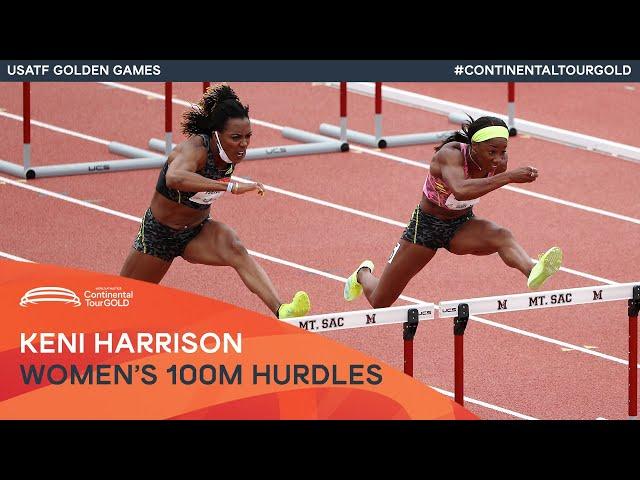 Keni Harrison storms to 12.48 over 100m hurdles | USATF Golden Games Continental Tour Gold