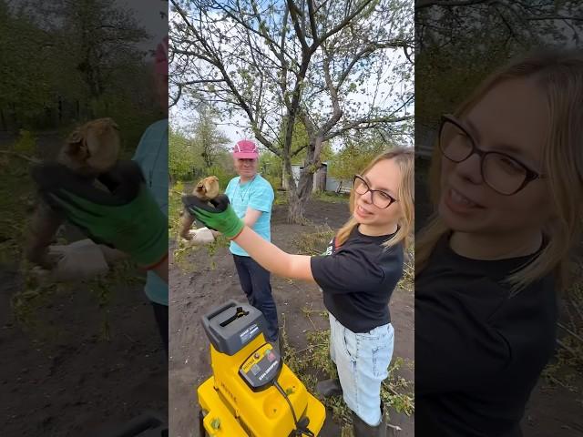 Как мы с папой МУЛЬЧУ делали! #наташкаплюс #дача #diy