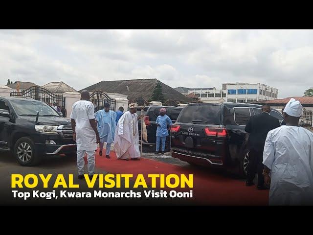 High Profile Yoruba Kings From Kogi, Kwara Arrived Ooni of Ife's Palace on Courtesy Visit