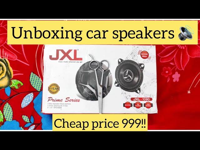 how to Unboxing video JXL 1090 high performance 3 way 4 inch coaxial car speaker unboxing &review